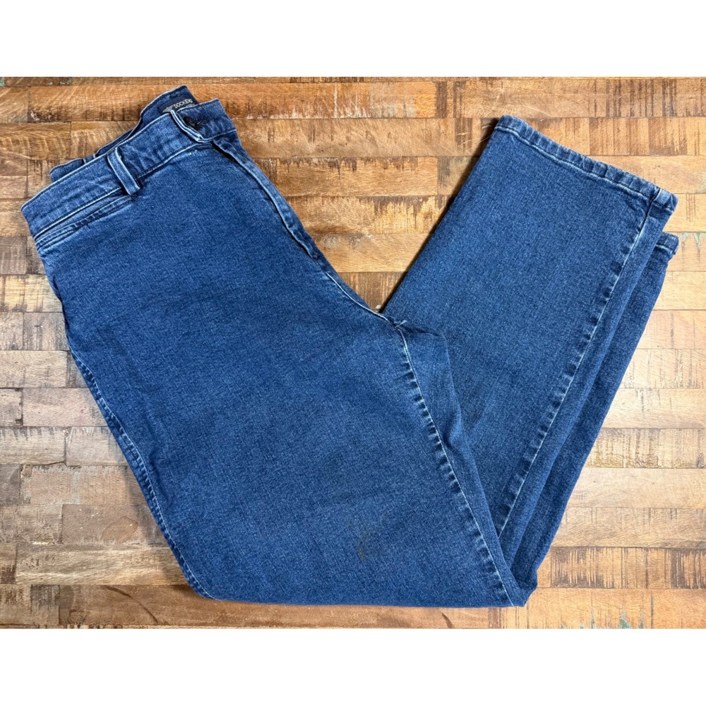 Dockers Stretch Women 16S Blue Straight Leg Jeans Medium Wash High Rise Petite